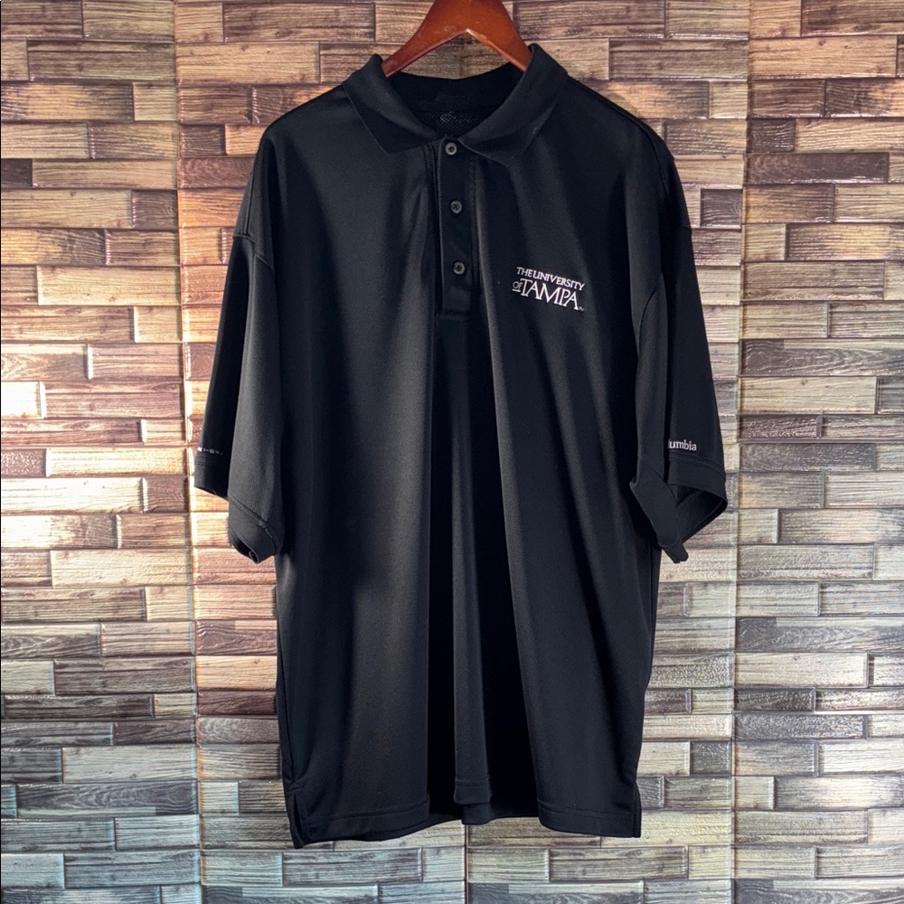 Columbia Men’s Used 2XL Black Polo PFG Shirt w/University of Tampa Logo